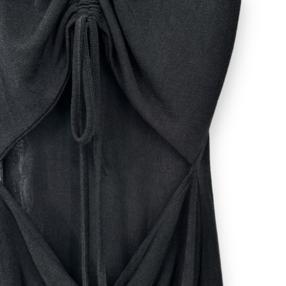 With Jean Black Roxy Ruched Dress XL - Picture 5 of 8
